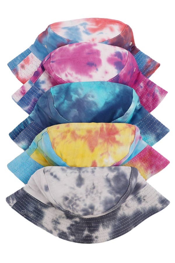Acid Wash Tie Dye Reversible Cotton Bucket Hat