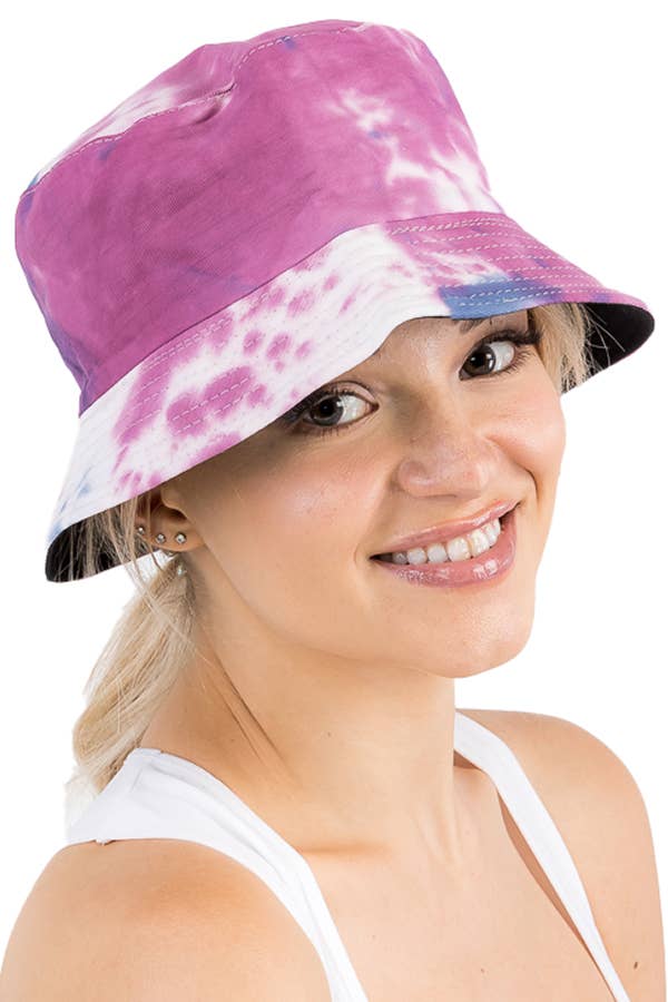 Acid Wash Tie Dye Reversible Cotton Bucket Hat