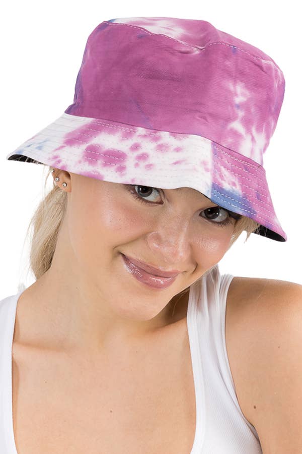 Acid Wash Tie Dye Reversible Cotton Bucket Hat