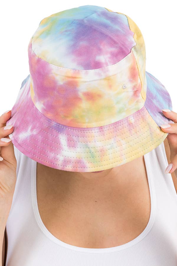 Acid Wash Tie Dye Reversible Cotton Bucket Hat