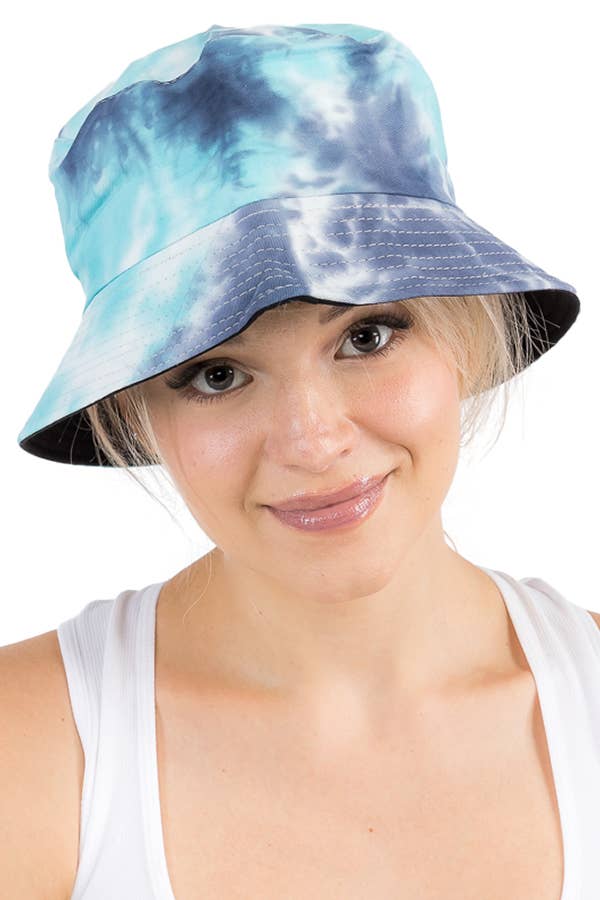 Acid Wash Tie Dye Reversible Cotton Bucket Hat