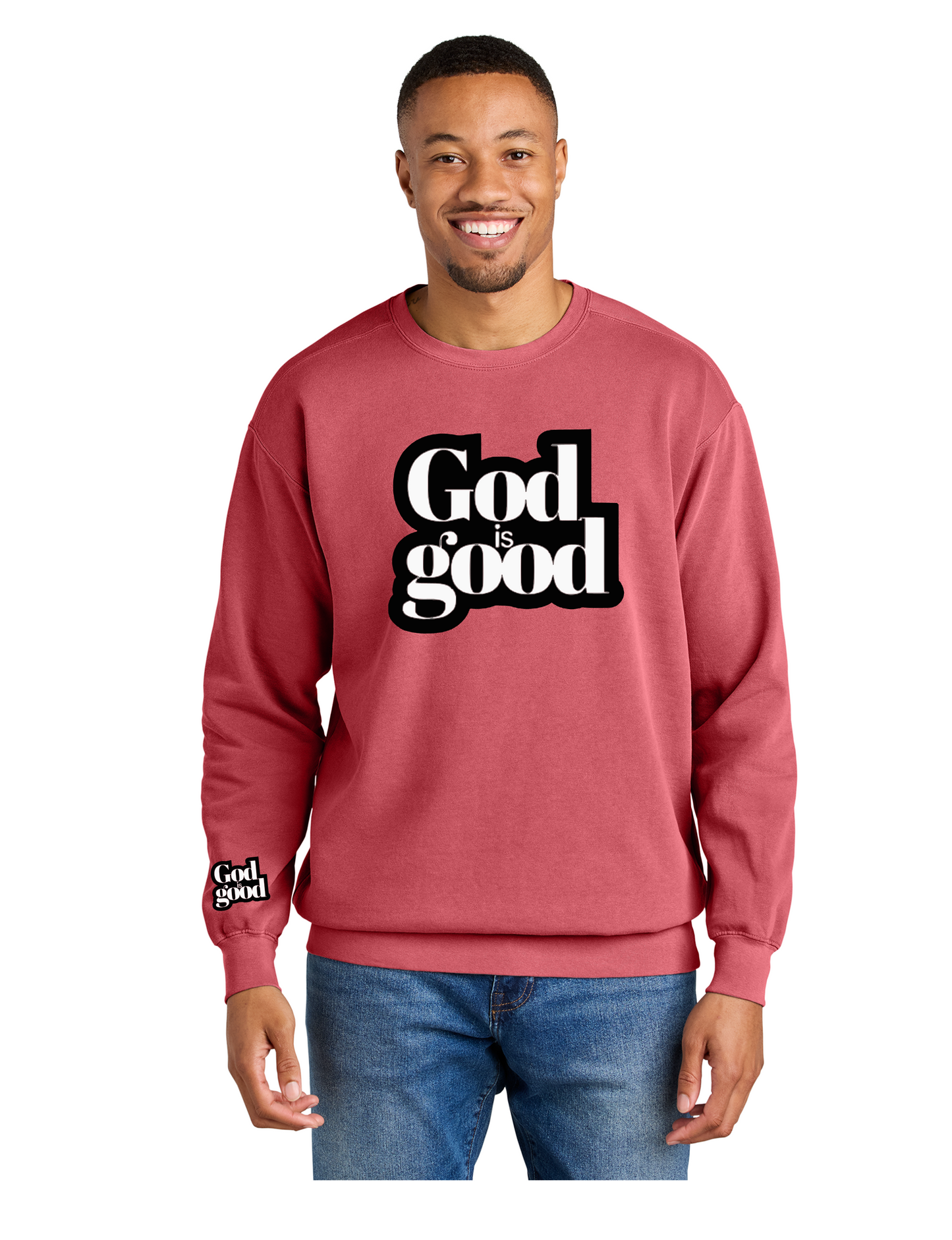 GOD IS GOOD CHENILLE CREWNECK