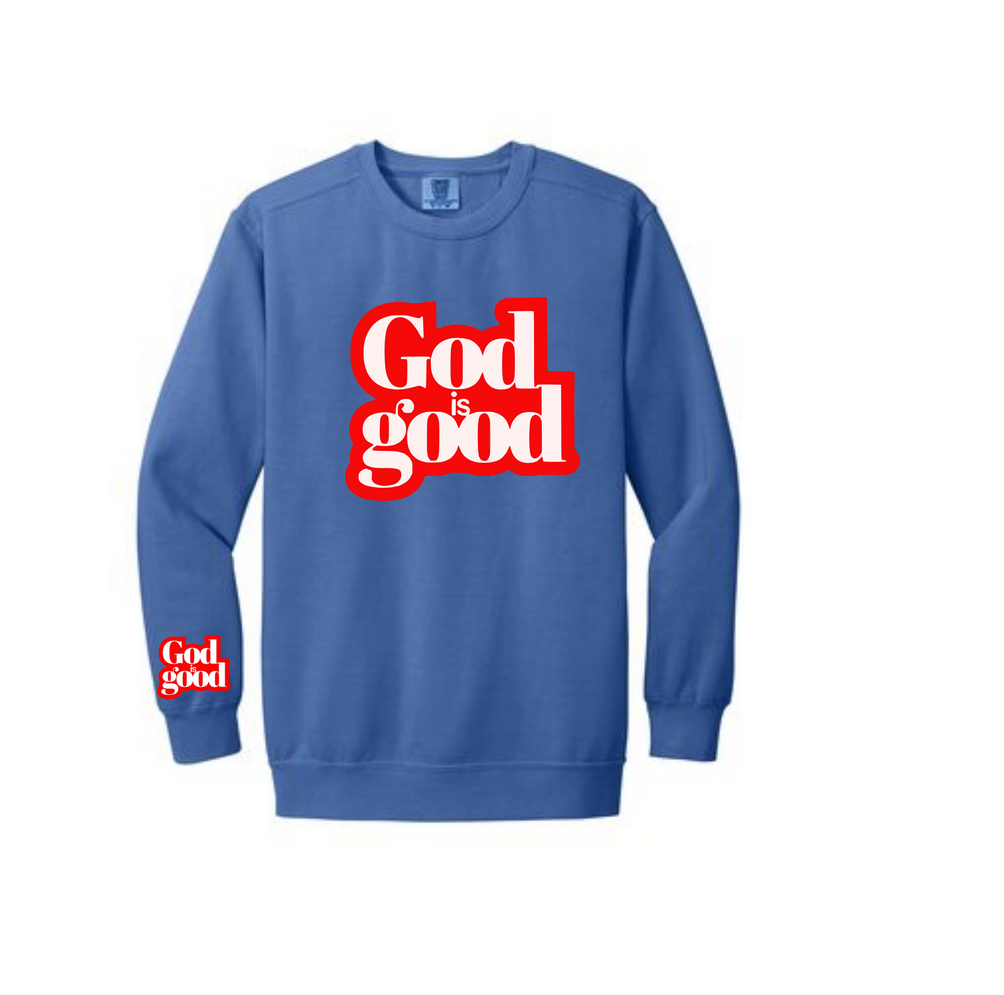 GOD IS GOOD CHENILLE CREWNECK