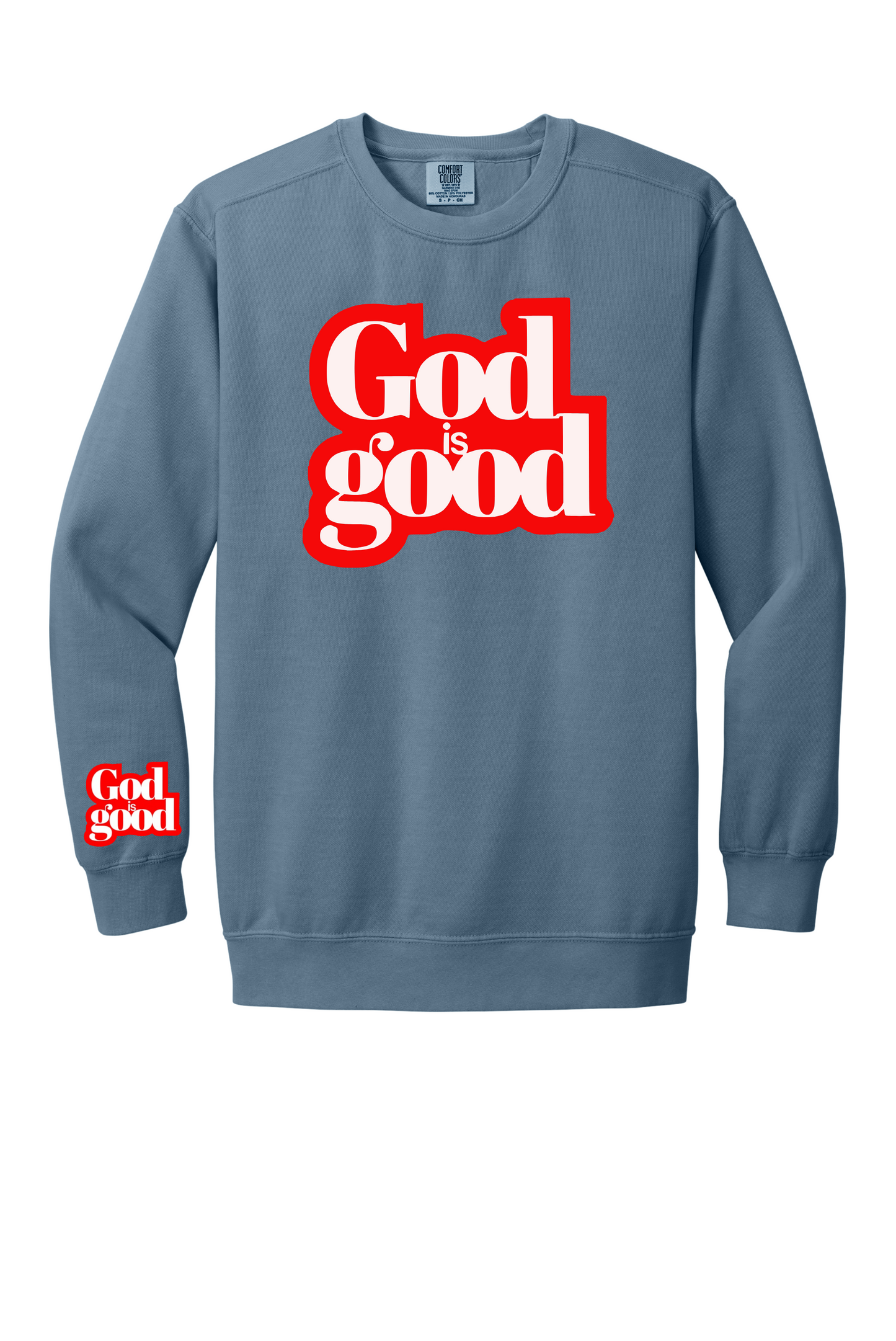 GOD IS GOOD CHENILLE CREWNECK