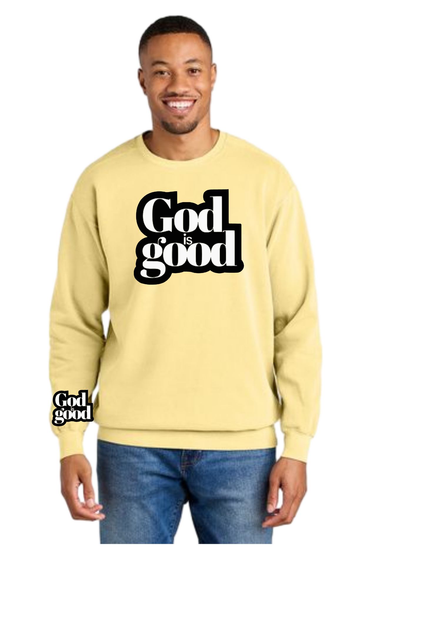 GOD IS GOOD CHENILLE CREWNECK