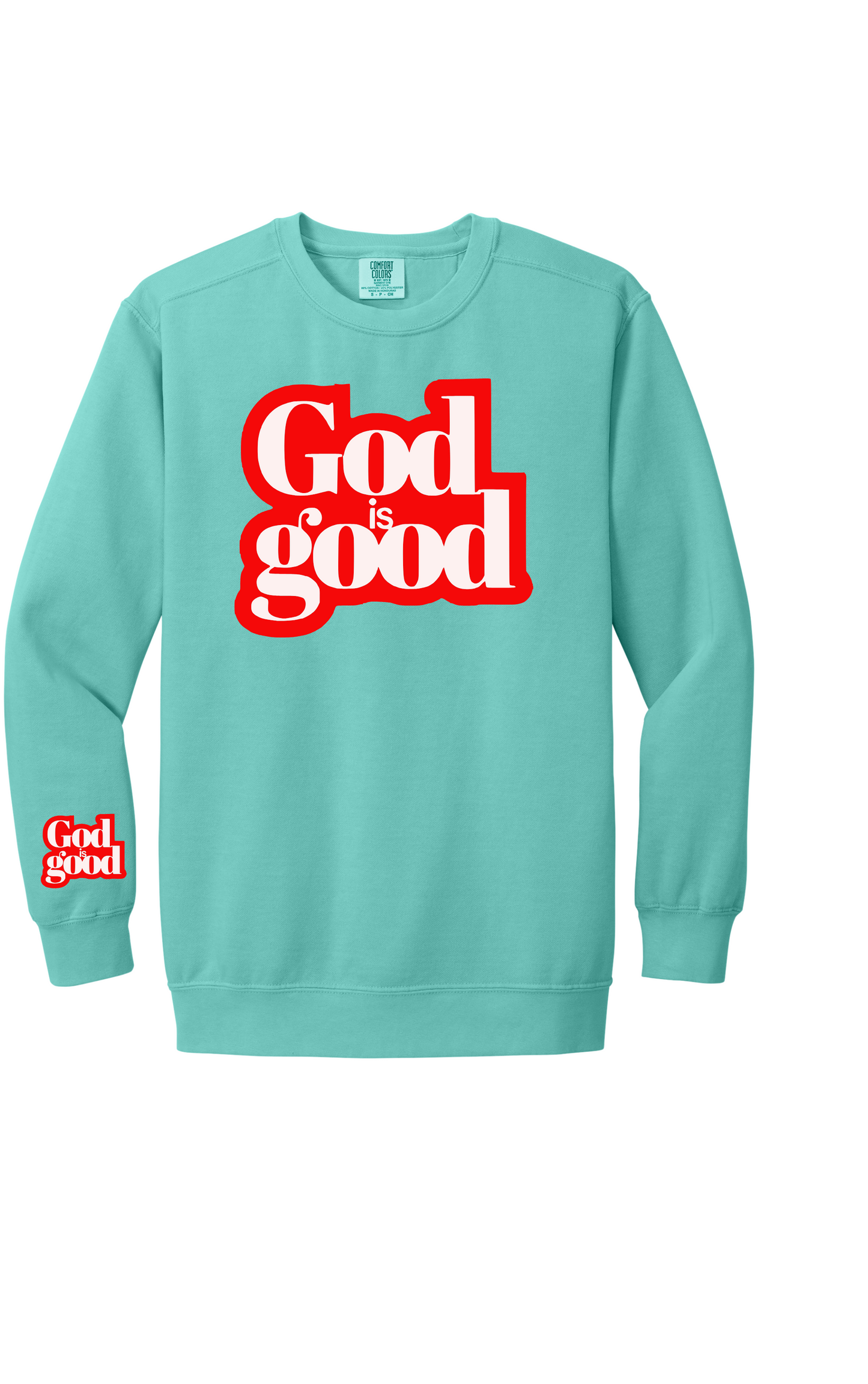 GOD IS GOOD CHENILLE CREWNECK