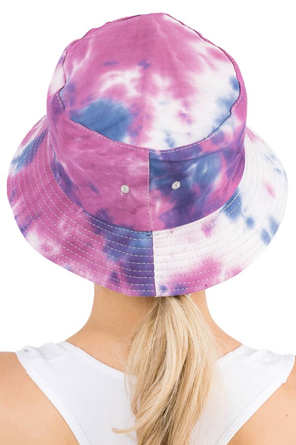Acid Wash Tie Dye Reversible Cotton Bucket Hat