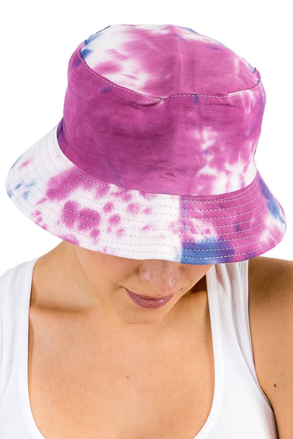 Acid Wash Tie Dye Reversible Cotton Bucket Hat